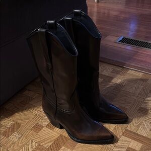Brown Leather Cowboy Boots